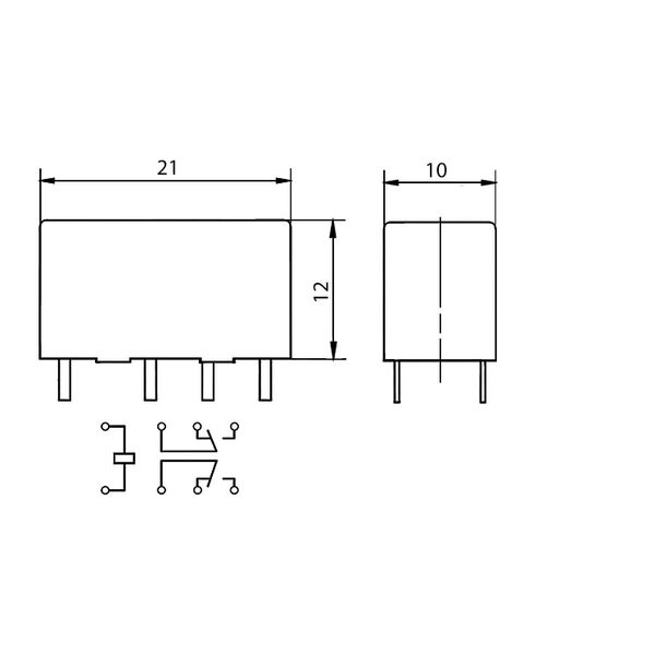 Relè Doppio Scambio N4078-2C-12V-0.2W 12Vdc 12V DPDT 2A