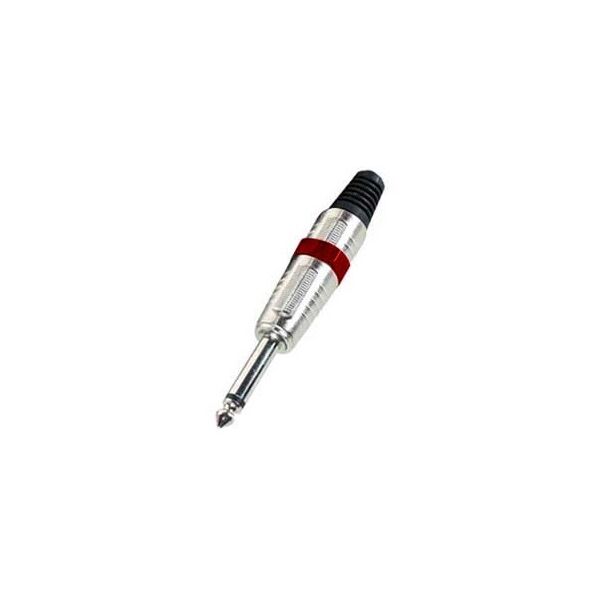 CONNETTORE SPINA JACK 6,3 VOLANTE MONO IN METALLO BORDO ROSSO
