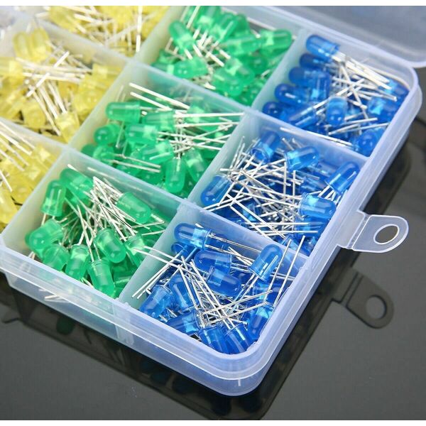 Kit diodi led 5mm 500pz 5 colori