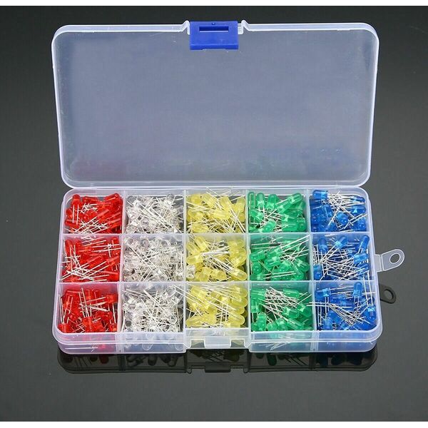 Kit diodi led 5mm 500pz 5 colori