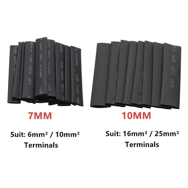 Kit 140 pezzi terminali di potenza ad occhiello con guaina termorestringente