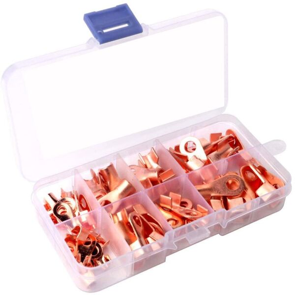 Kit 140 pezzi terminali di potenza ad occhiello con guaina termorestringente