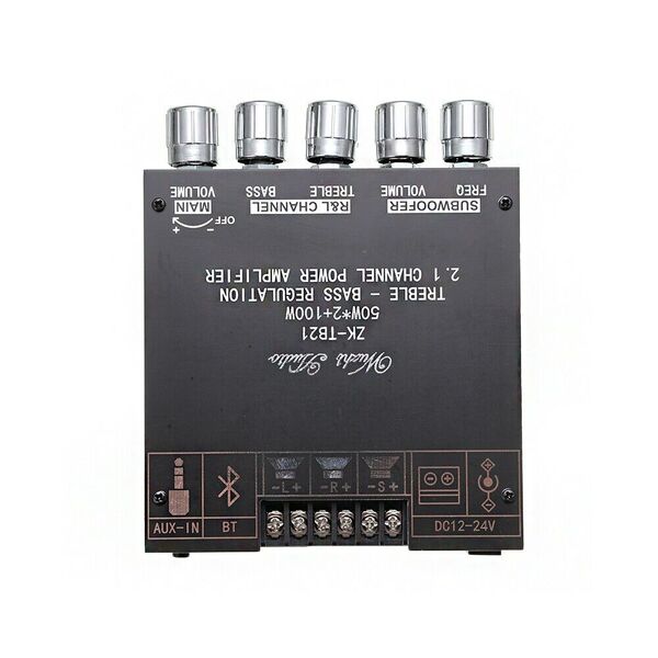Amplificatore 2.1 digitale con Bluetooth - 2x50W + 100W per uscita Subwoofer
