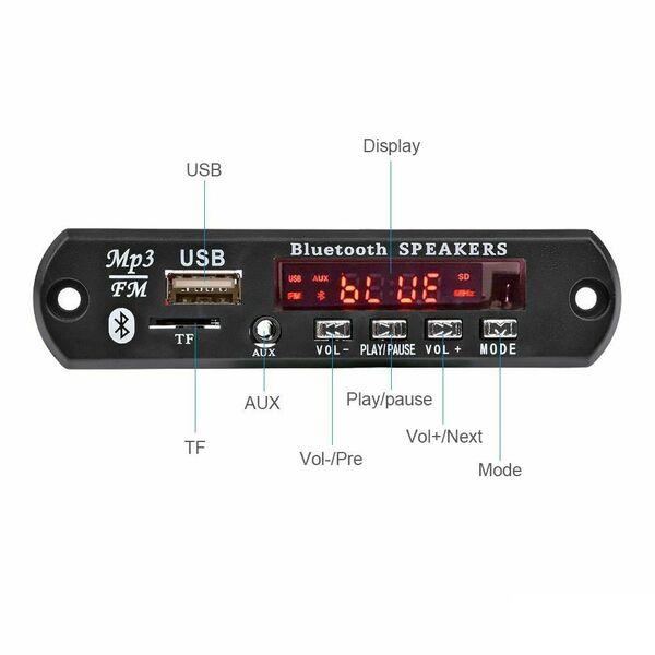 Modulo MP3 WMA con Bluetooth - USB - SD - FM per amplificatore