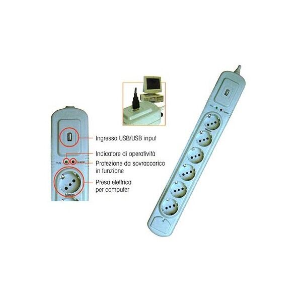 LAFAYETTE MY-6USB MULTIPRESA 6 POSTI + PORTA USB