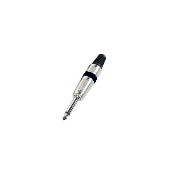 CONNETTORE SPINA JACK 6,3 VOLANTE MONO IN METALLO BORDO NERO