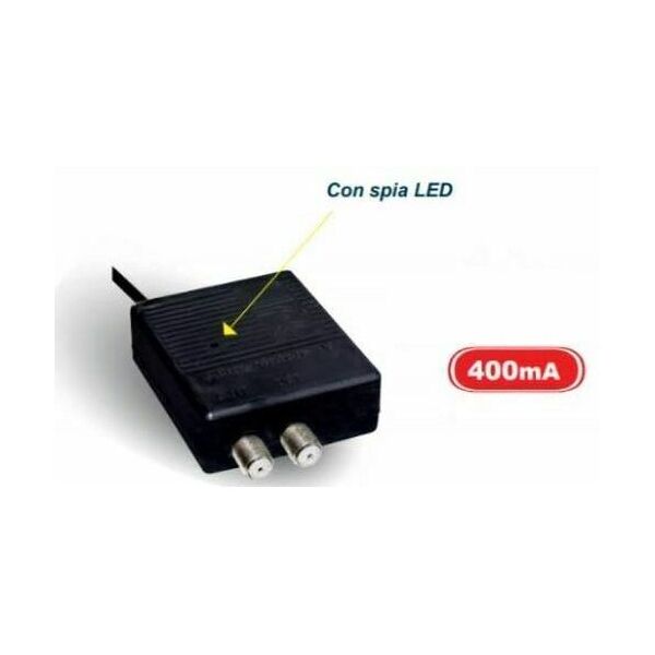 Alimentatore antenna TV 1 uscita connettori F versione SLIM