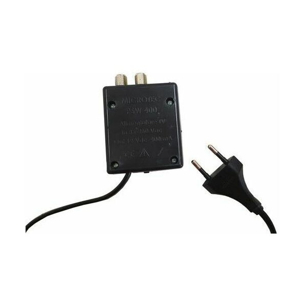 Alimentatore antenna TV 1 uscita connettori F versione SLIM