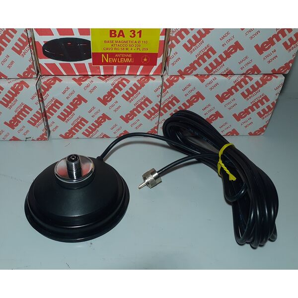LEMM BA-31 BASE MAGNETICA CALAMITA PER ANTENNA VEICOLARE CB VHF UHF