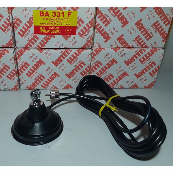 BA-331F Base magnetica per Antenna CB VHF UHF con attacco DV completa di cavo RG-58 e PL 259