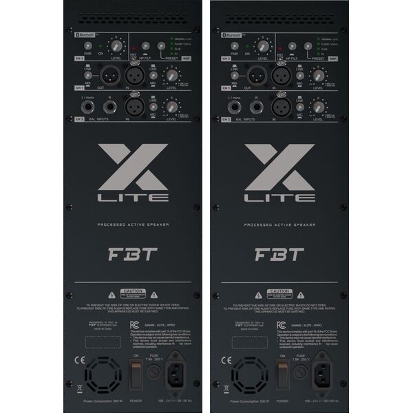 FBT X-lite 112A V2 Coppia Casse Amplificate Attive Professionali 12" 3000W Bluetooth 5.0