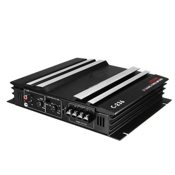 Amplificatore per auto a 2 canali con filtro passa basso