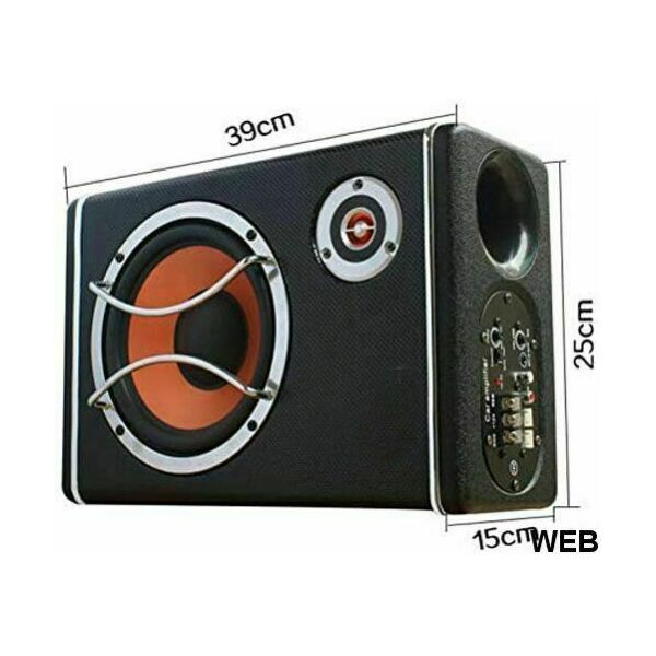 Subwoofer Amplificato Attivo 480W Sub Woofer per Auto Ultra Piatto x Cofano baule