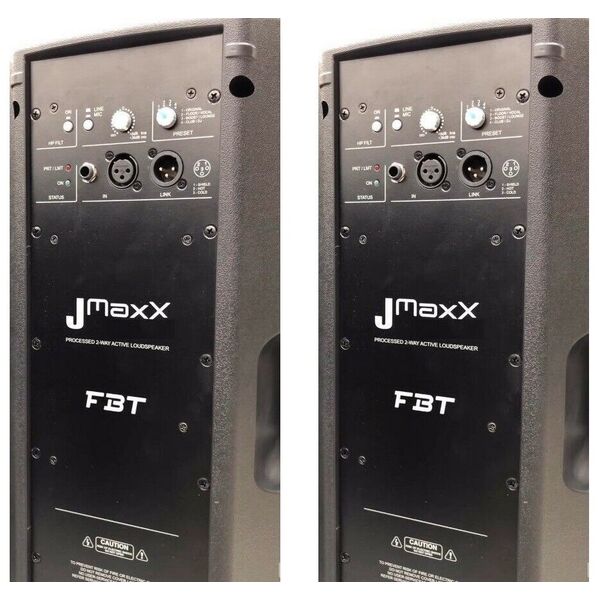 FBT JMaxX 112A V2 + Cover V64 Coppia Casse Amplificate Attive Professionali 1800W