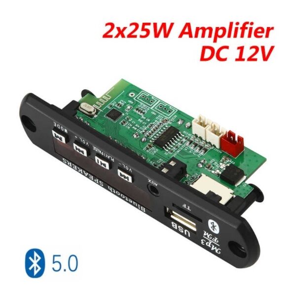 Modulo Amplificatore Multifunzione 12V 50W FM USB/SD Bluetooth 5.0 AUX con Telecomando