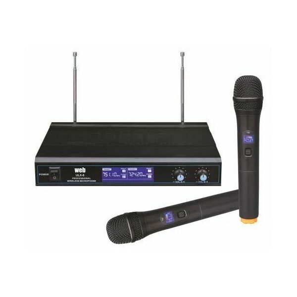 K-LM10 KIT AUDIO KARAOKE CASSE ATTIVE BLUETOOTH USB MP3 + MICROFONI WIRELESS