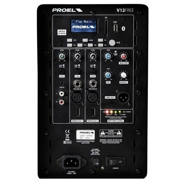 PROEL V12FREE sistema audio portatile Trolley 400 watt con USB SD Bluetooth