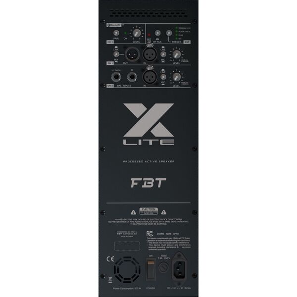 FBT X-lite 112A V2 + COVER XL-C12 Cassa Amplificata Attiva Professionale 12" 1500W Bluetooth 5.0