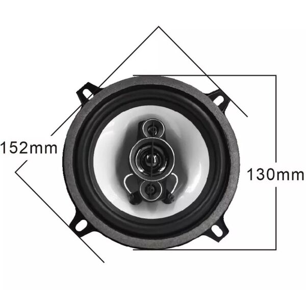 Coppia altoparlanti 4 vie per auto con griglia 5" 350W 130 mm.