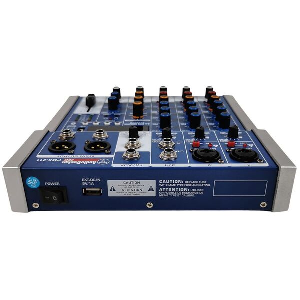 Audiodesign Pmx.211 Mixer Audio Professionale 2+1+1 Canali - Effetti DSP USB e Bluetooth