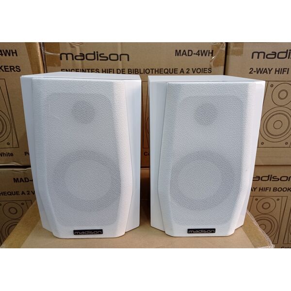 Madison MAD-4WH Diffusori da Scaffale Coppia Casse Acustiche 60W 4 Ohm Bianche
