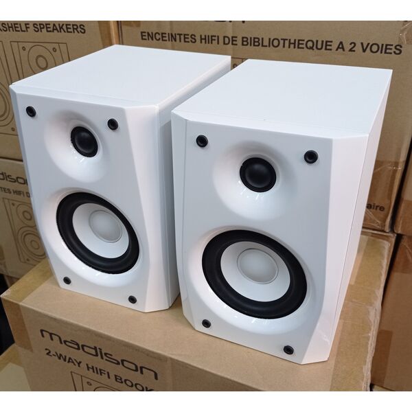 Madison MAD-4WH Diffusori da Scaffale Coppia Casse Acustiche 60W 4 Ohm Bianche