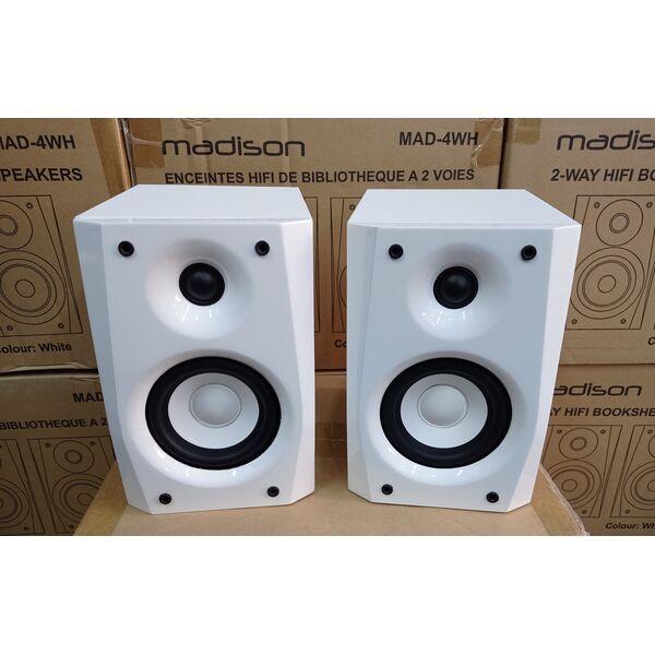 Madison MAD-4WH Diffusori da Scaffale Coppia Casse Acustiche 60W 4 Ohm Bianche