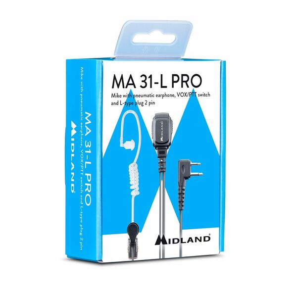 Midland microfono auricolare pneumatico MA31-L PRO ptt per G5XT G7 G8 G9 - C1497