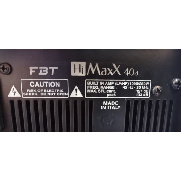 FBT HIMAXX 40A CASSE AMPLIFICATE ATTIVE 1250 W + 1250 W RMS NUOVA SERIE!
