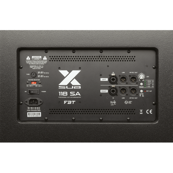 FBT X-Sub 118 SA Subwoofer Attivo 18" 1200W RMS