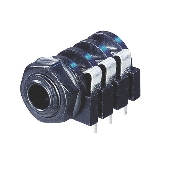 Connettore Jack Neutrik Presa Stereo 6.35 mm Femmina da Pannello PVC Nero