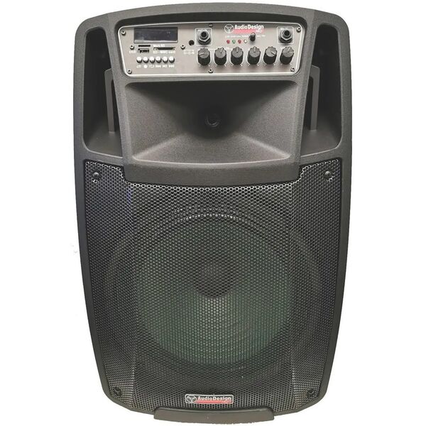 Audiodesign Pro M2 12W/L Cassa Attiva 12" 450w A Batteria Bluetooth USB MP3 + 2 Microfoni WI-FI UHF