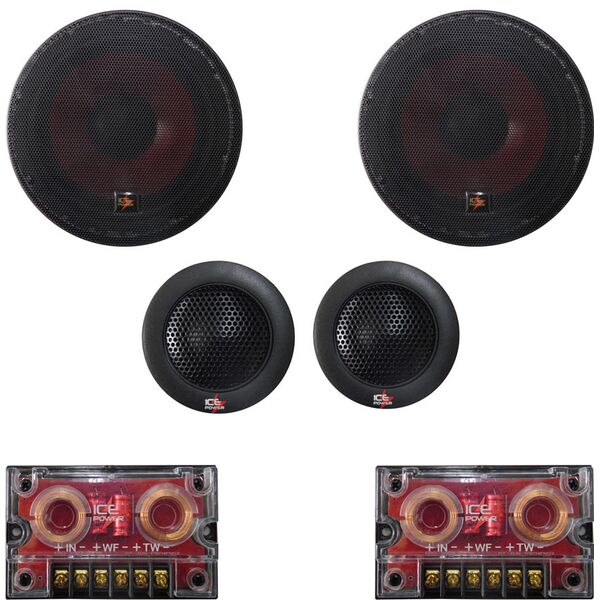 ICE Power IP-SC600 Kit Altoparlanti 2 Vie 6,5" Woofer + Tweteer + Filtri Crossover 450W